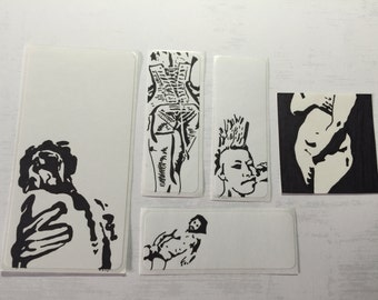 Handmade Body Positive stencil sticker pack (5) - sticker art, laptop, journal, scrapbooking, planner stencil, phone, bumper stickers, slaps