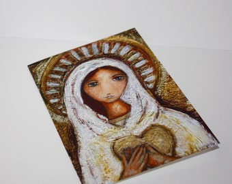 Blessed Mother - Greeting Card 5 x 7 inches - Folk Art By FLOR LARIOS