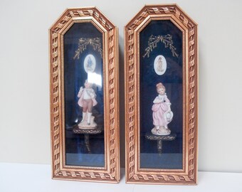 Beautifully framed shadowbox pictures - Pinkie and Blue boy