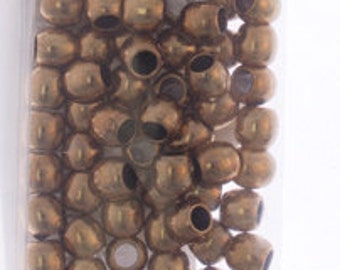 100 Pieces Antique Brass Tone Base Metal Spacer - Rice 5x4.2x2.7mm (111301)