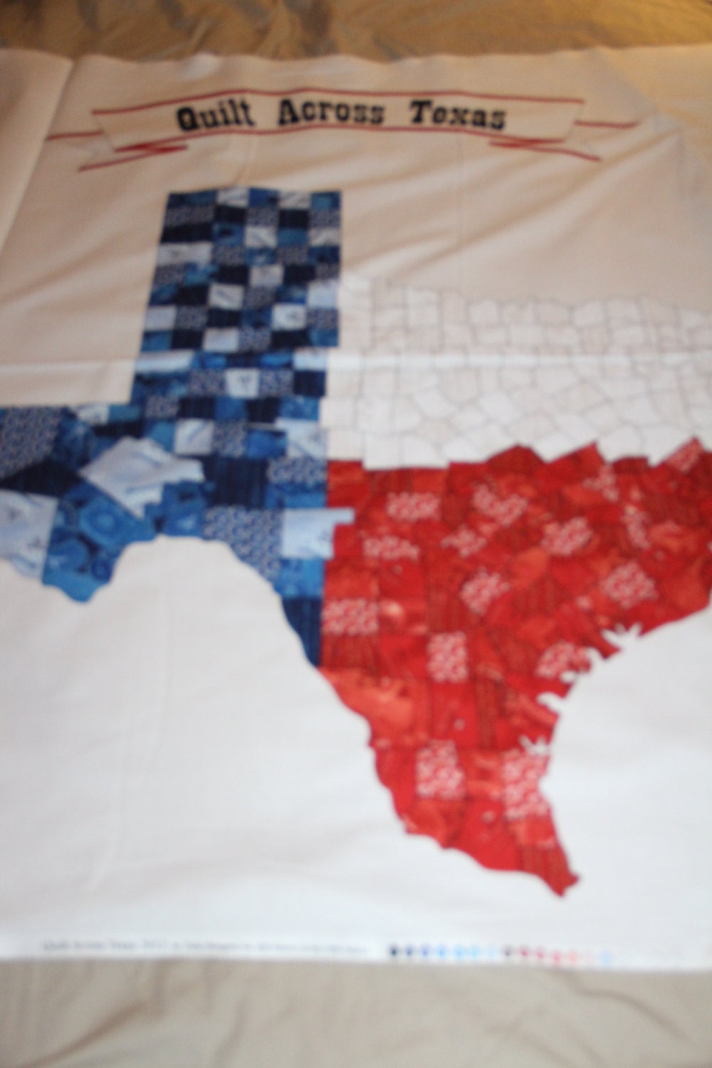 Quilt Across Texas Map 100% cotton fabric panel approx 36