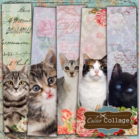 cat-bookmarks-printable-bookmarks-digital-download-kitten