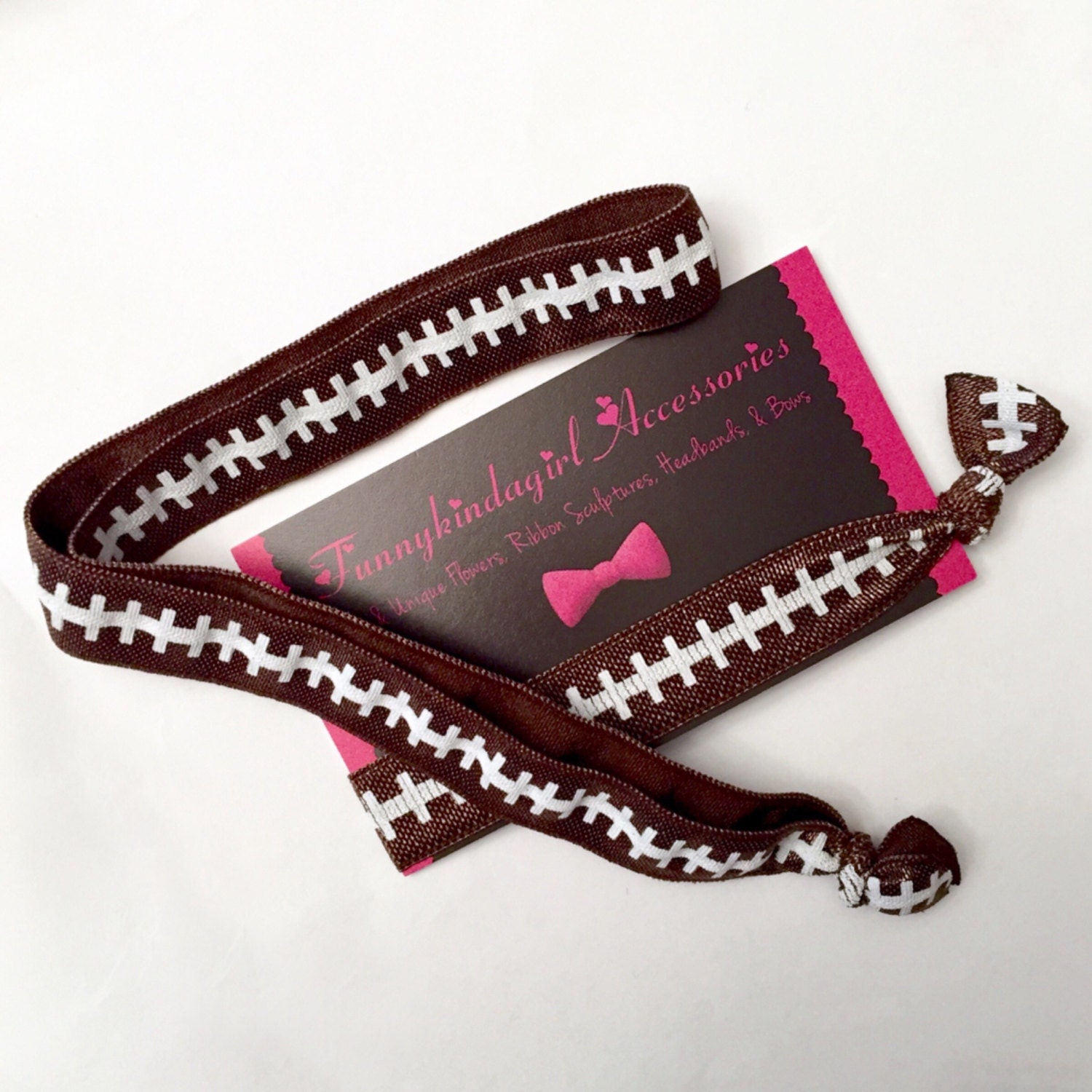 Football Elastic Headband Hair Tie Set Knotted 2 Piece