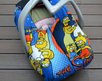 The Simpsons Baby Car Seat Cover, Blanket with Zipper for Geek, Nerd, Superfan- not a registered product of the Fox Broadcasting Company