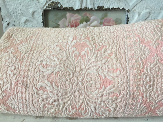 vintage shabby chic pink cream covelet bedding by sewbeautiful2 vintage shabby chic pink cream covelet bedding by sewbeautiful2