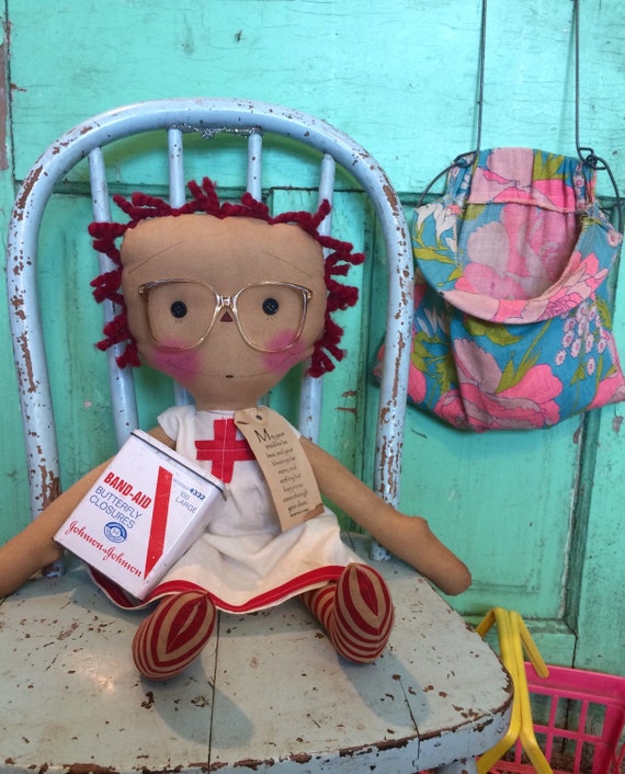 Items similar to Nurse raggedy Ann doll - nurse doll - Raggedy Annie