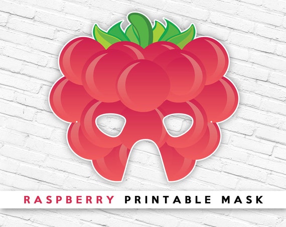 Raspberry Printable Party Mask Fruit Mask Inexpensive Play