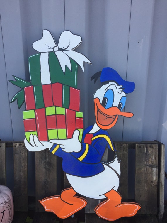 Christmas / Birthday Donald Duck Holiday Wooden Yard Art