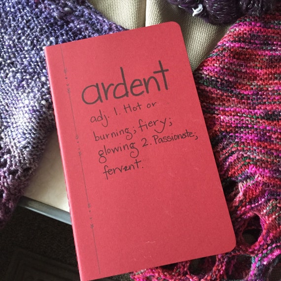 Items similar to Hand Lettered Moleskine Journal Ardent definition on