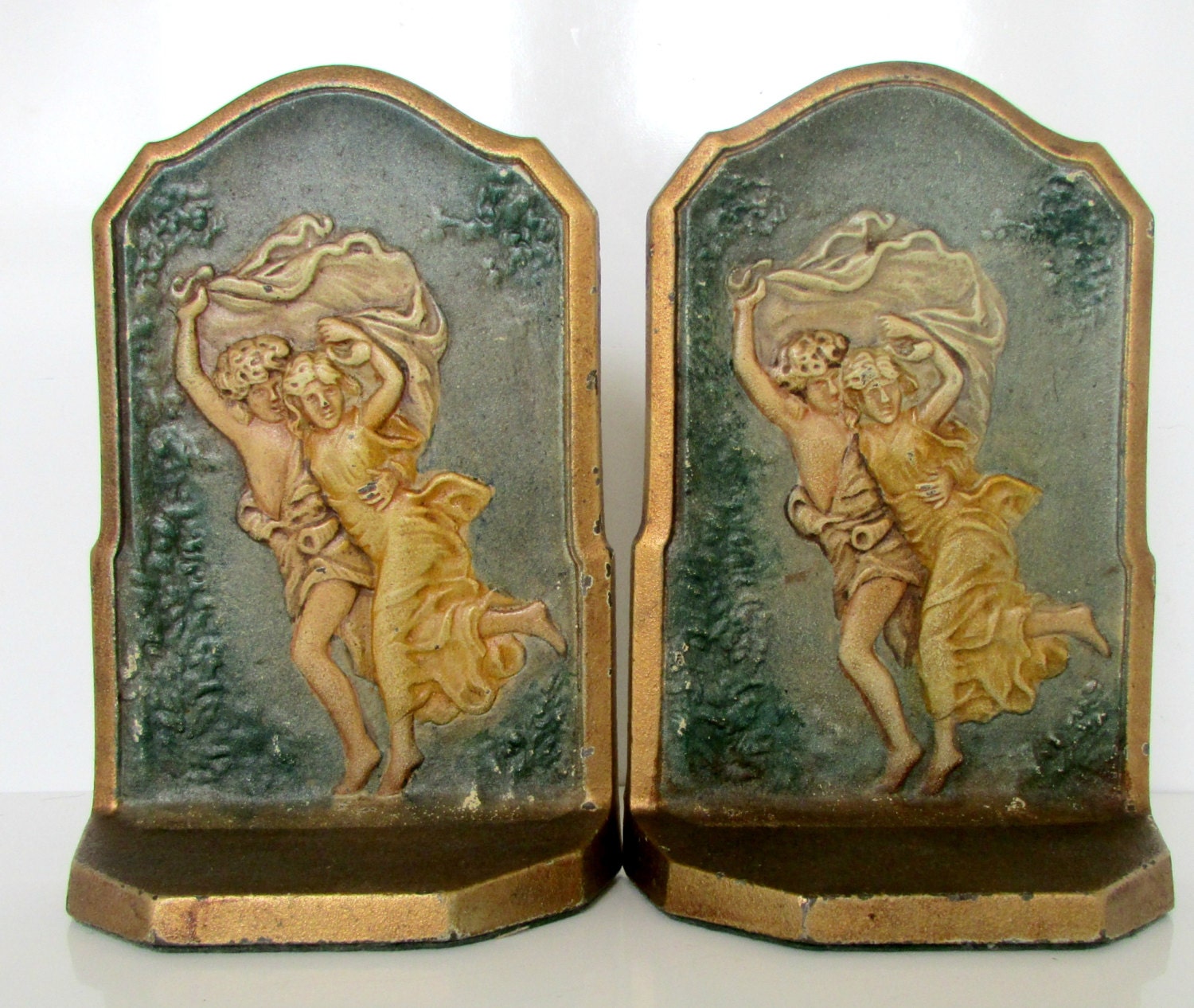 art nouveau book ends