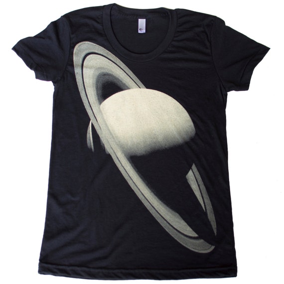 Womens SATURN t shirt S M L Xl Black