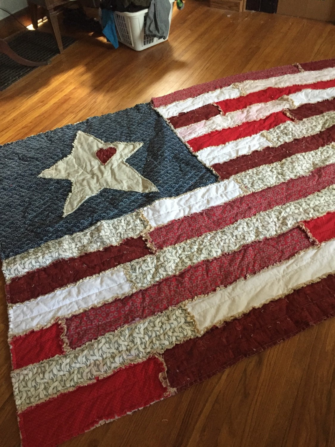 Americana Flag Rag Quilt