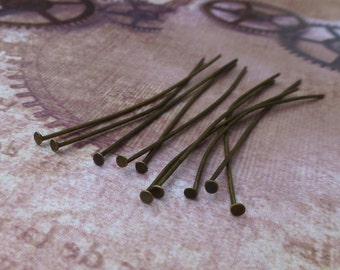 free UK postage 200 Antique Bronze Head Pins 6 cm