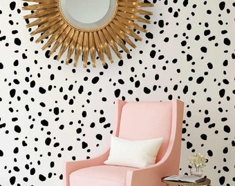 Dalmatian Spots Allover Stencil - Better than Wallpaper - Easy to Use! - Great for a Quick Room Renovation