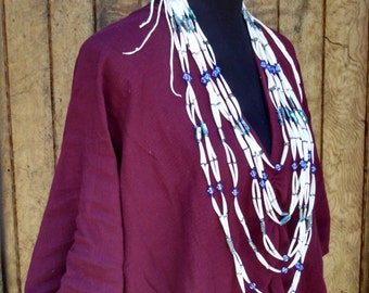 Dentalium, Abalone, & Glass Beads Necklace - Northwestern Native American Jewelry