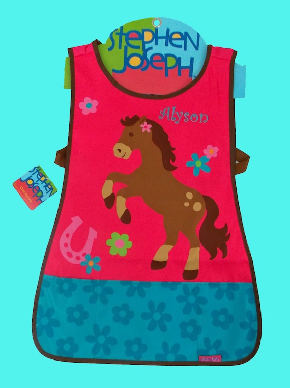 Personalized Stephen Joseph Art Smock-Craft Apron GIRL HORSE Themed-Monogramming Included