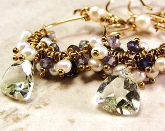 Gemstone Cluster Earrings-AdoniaJewelry