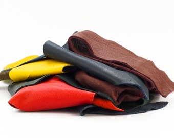 8 ounces Colorful Leather Scraps