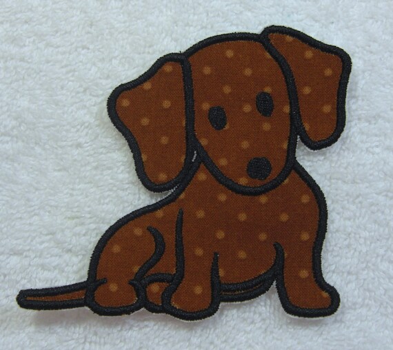 Dachshund Wiener Dog Fabric Embroidered Iron by TheAppliquePatch