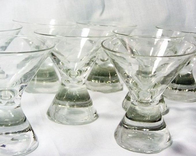 Vintage Barware Shooters, Clear Glass Shot Glasses, Cocktail glassware, Liquor Glasses, Retro Drinking Barware Glasses, Drinkware