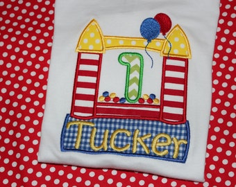 1st birthday Bounce house birthday tshirt- boy or girl- any number you choose