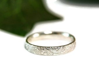 Sterling Silver Filigree Band, Everday Ring, Thumb Ring, Stacking Ring, Wedding Band