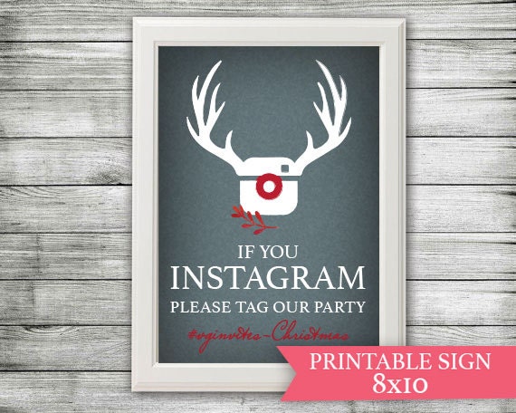 Items similar to Instagram Sign Hashtag  Christmas  