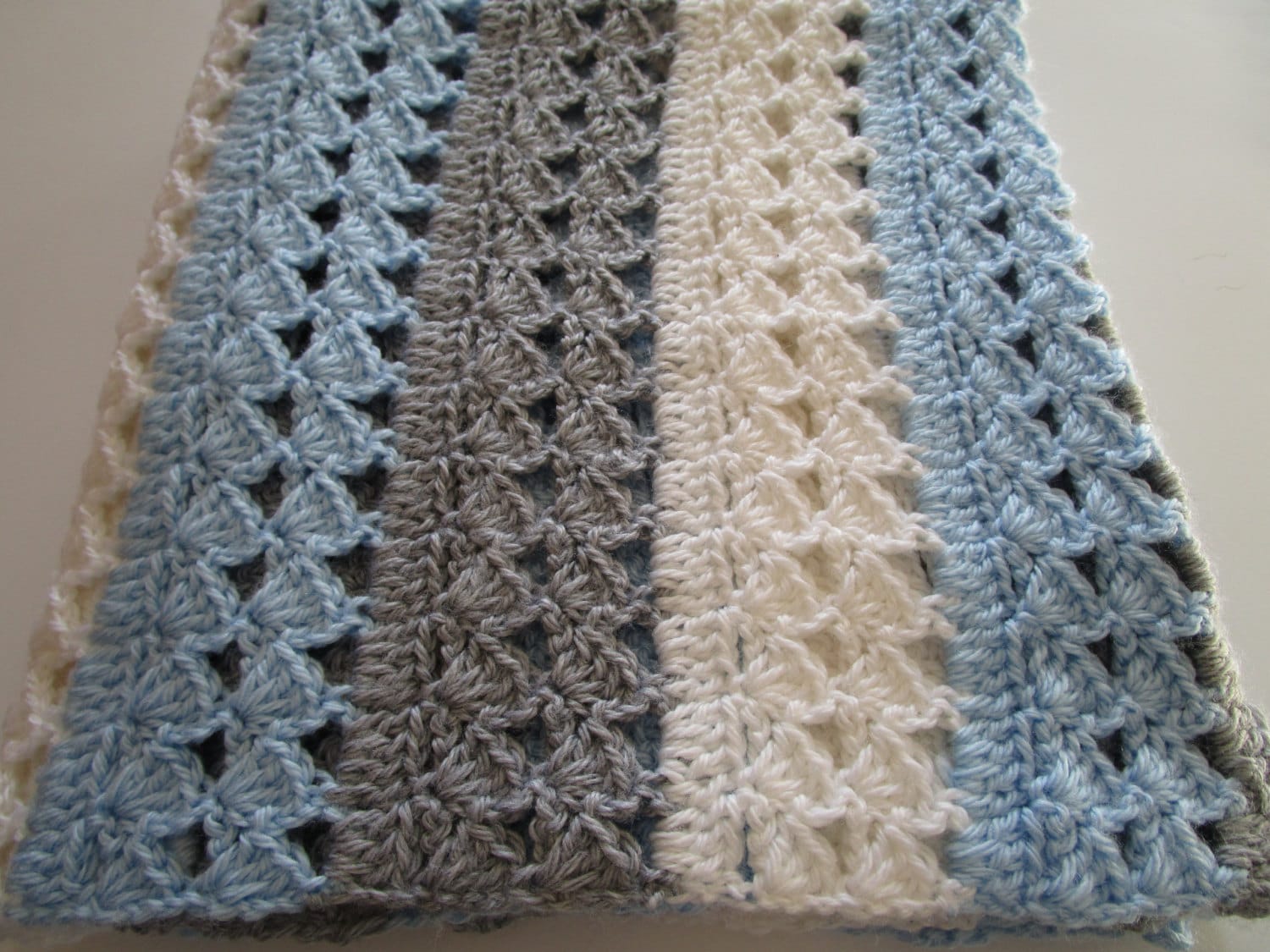 Easy Crochet Blanket Pattern Slanted Shell by KathieSewHappy