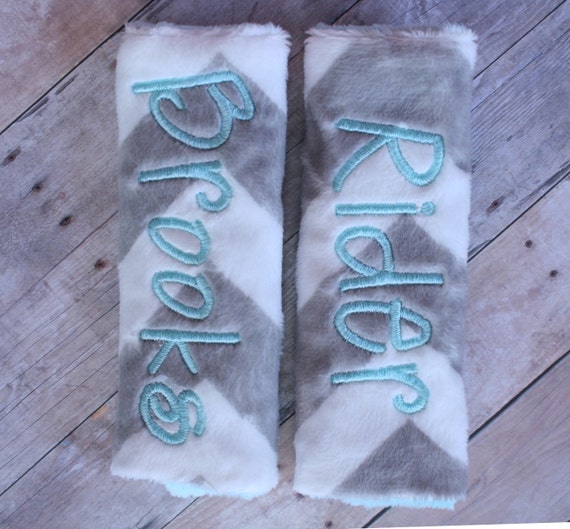Personalized Car Seat Strap Covers YOU CHOOSE by twigsandtweets