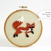 Ready to Ship! Fox Punch Needle Embroidery Hoop Art Home Decor. Rust and Khaki. Wall Hanging, 5 inch hoop, Woodland Theme, Forest Animal.
