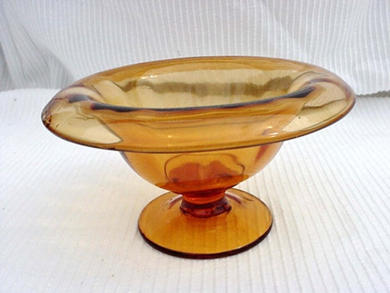 Amber Depression Glass Serving Bowl Home and Garden Kitchen