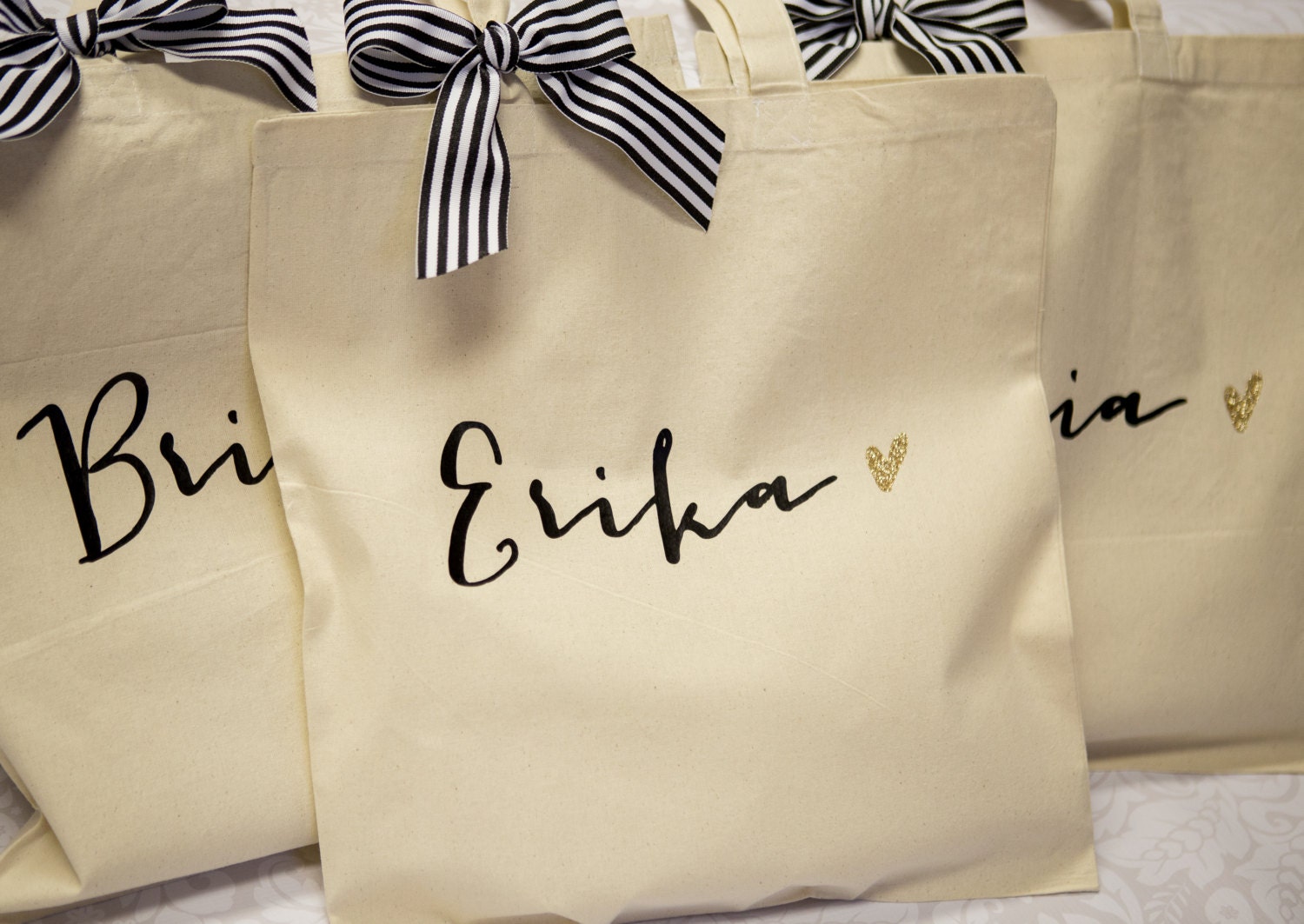 Personalized Bag Gift for Bridesmaids Name Tote Bags Canvas