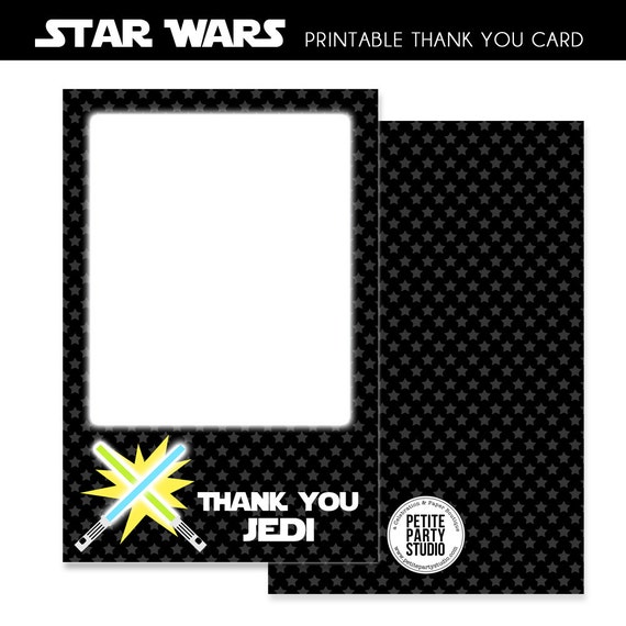 Star Wars Theme Printable Thank You Card Instant Download