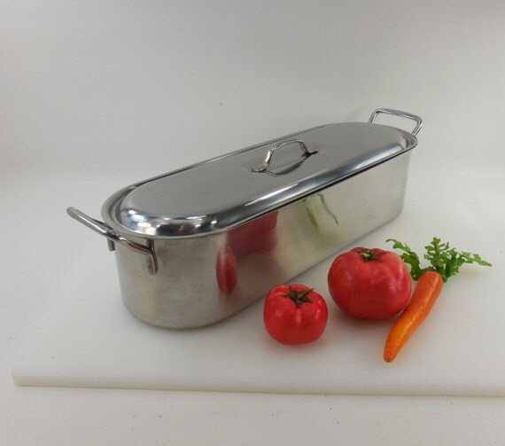 Italy VIS Inox Stainless Steel Oblong Fish Poacher pan