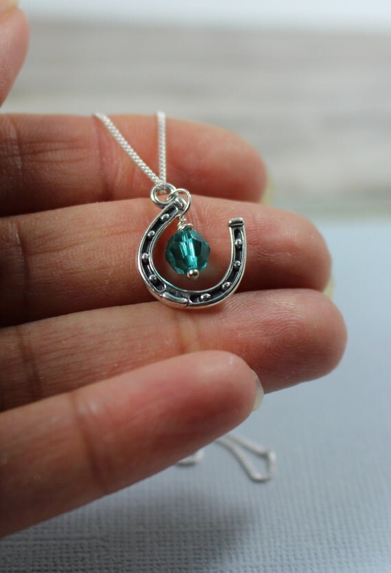 Horseshoe Jewelry Sterling Silver Horse Shoe Necklace Lucky