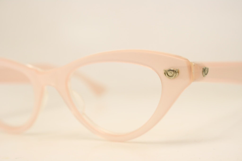Unused Vintage Large Pink Cat Eye Glasses Authentic 1960s