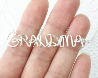 Grandmother Necklace, Disney Necklace, Custom Name, Disney Jewelry, Silver Personalized Name, Disney Gifts, Personalized Jewelry Gifts