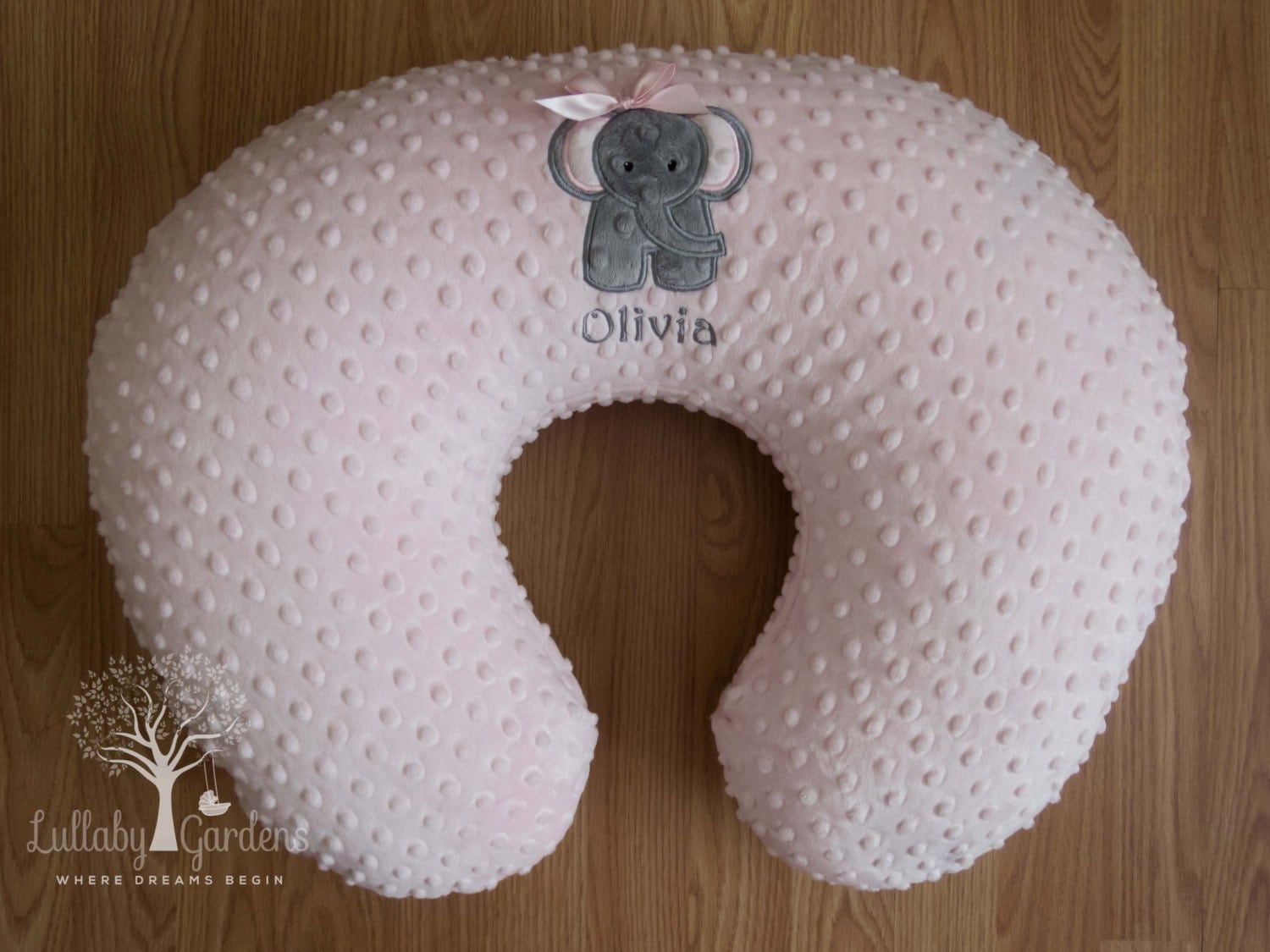Personalized Minky Boppy Cover Appliqued Elephant Boppy