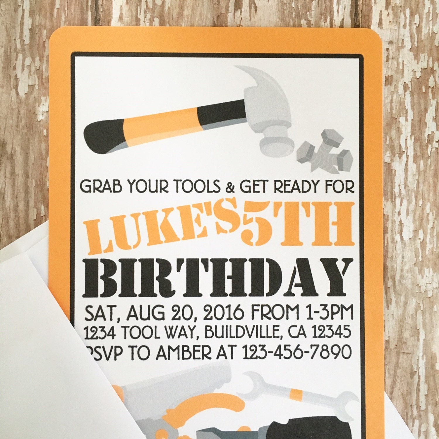 12 tool party invitations with envelopes tool birthday party