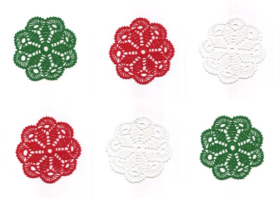 Christmas crochet coasters set doilies