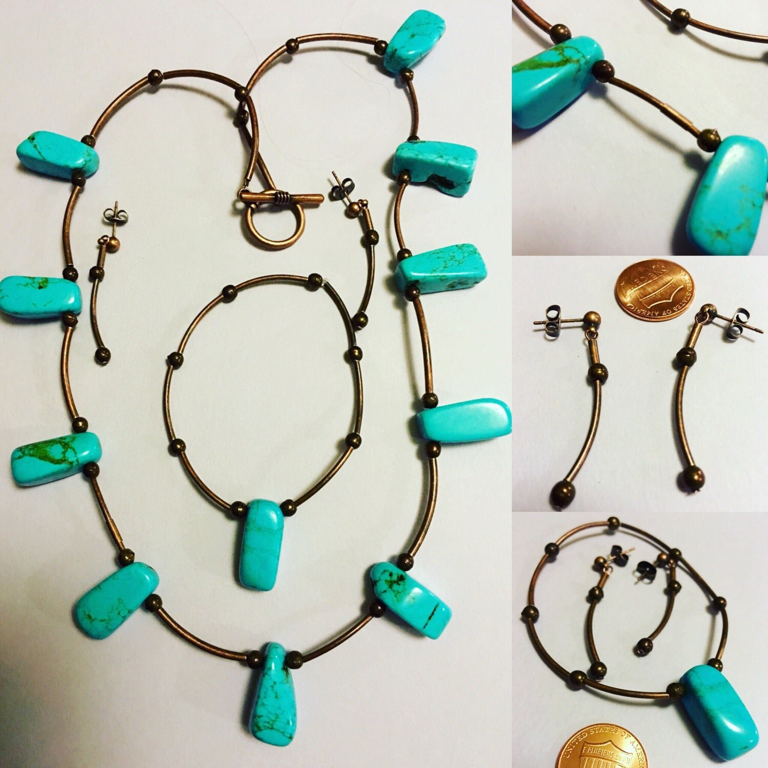 Bronze Age Turquoise Jewelry Set by WCRSaenz on Etsy