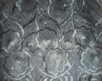 Black Luxury Swiss Voile African Lace Fabric 5 yards, Wholesale African lace for weddings/Nigerian Lace fabric/ Iro Buba Lace