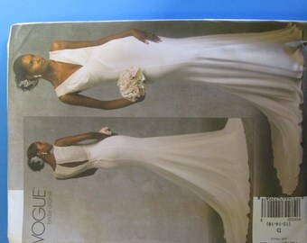 Vogue V1032 Wedding Gown Pattern, UNCUT, Size 12-14-16