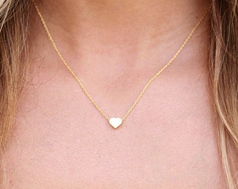 Tiny Heart Necklace, Heart Choker available in Gold or Silver, Bridesmaid Necklace, Valentines Gift, Heart Layering Necklace, Anniversary