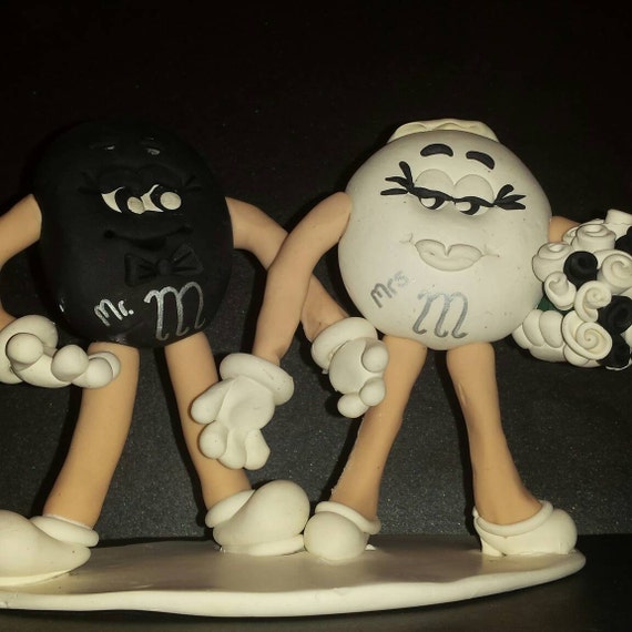 Bride and Groom M&M Cake Toppercustom order for Audrey