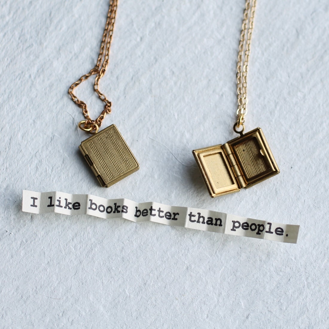 Book Locket Secret Message Personalised Book Lover's