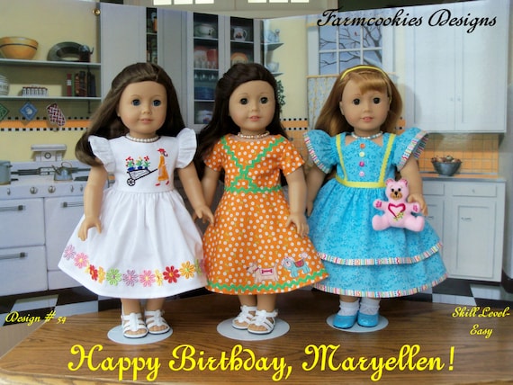 PDF Sewing Pattern / Happy Birthday, Maryellen! / 1950's Style Pattern for 18" Dolls Like American Girl®