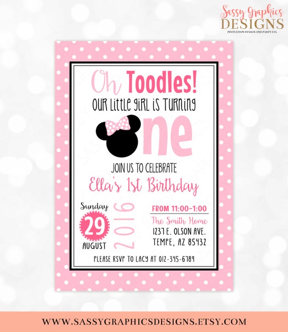 pink polka dot invitation
