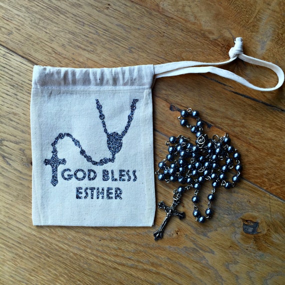 Items similar to Rosary pouch, Catholic gift, Custom made for you