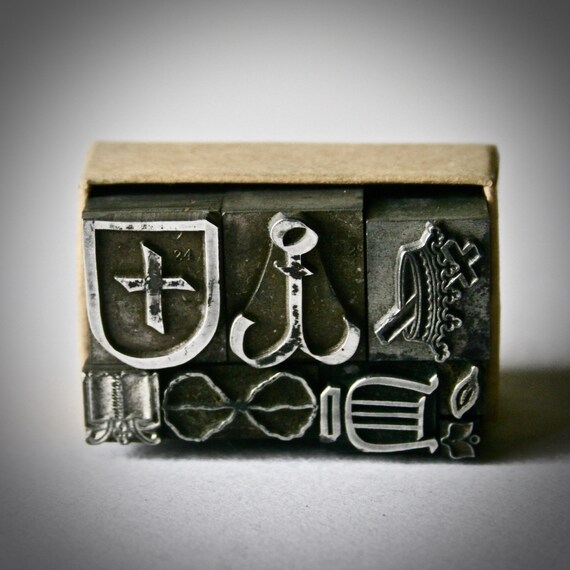 Vintage Letterpress Ornaments or Dingbats Christian Themed for